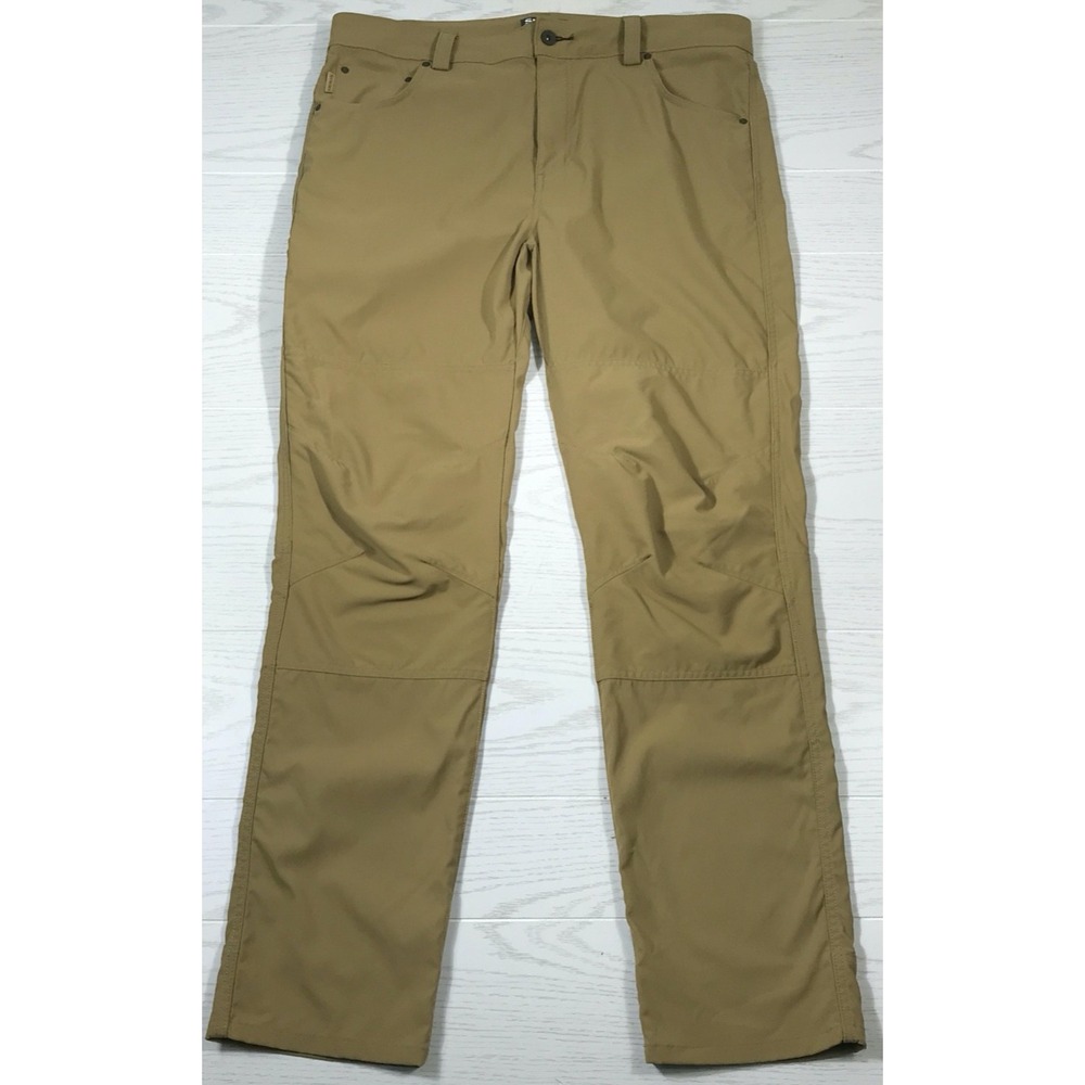 Simms 5 Pocket Fishing Pants Mens 36R Khaki Performance Outdoor Work Stretch Dad